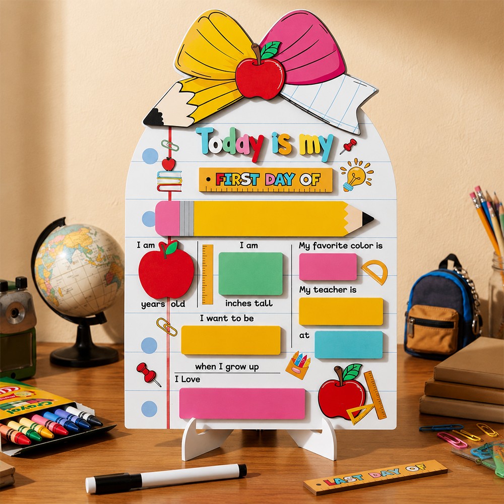 Personalized First/Last Day of School Interchangeable Back to School Sign Prop For Kids Gift Ideas