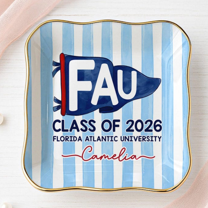 Personalized College Ring Dish Graduation Gift Alumni Gift