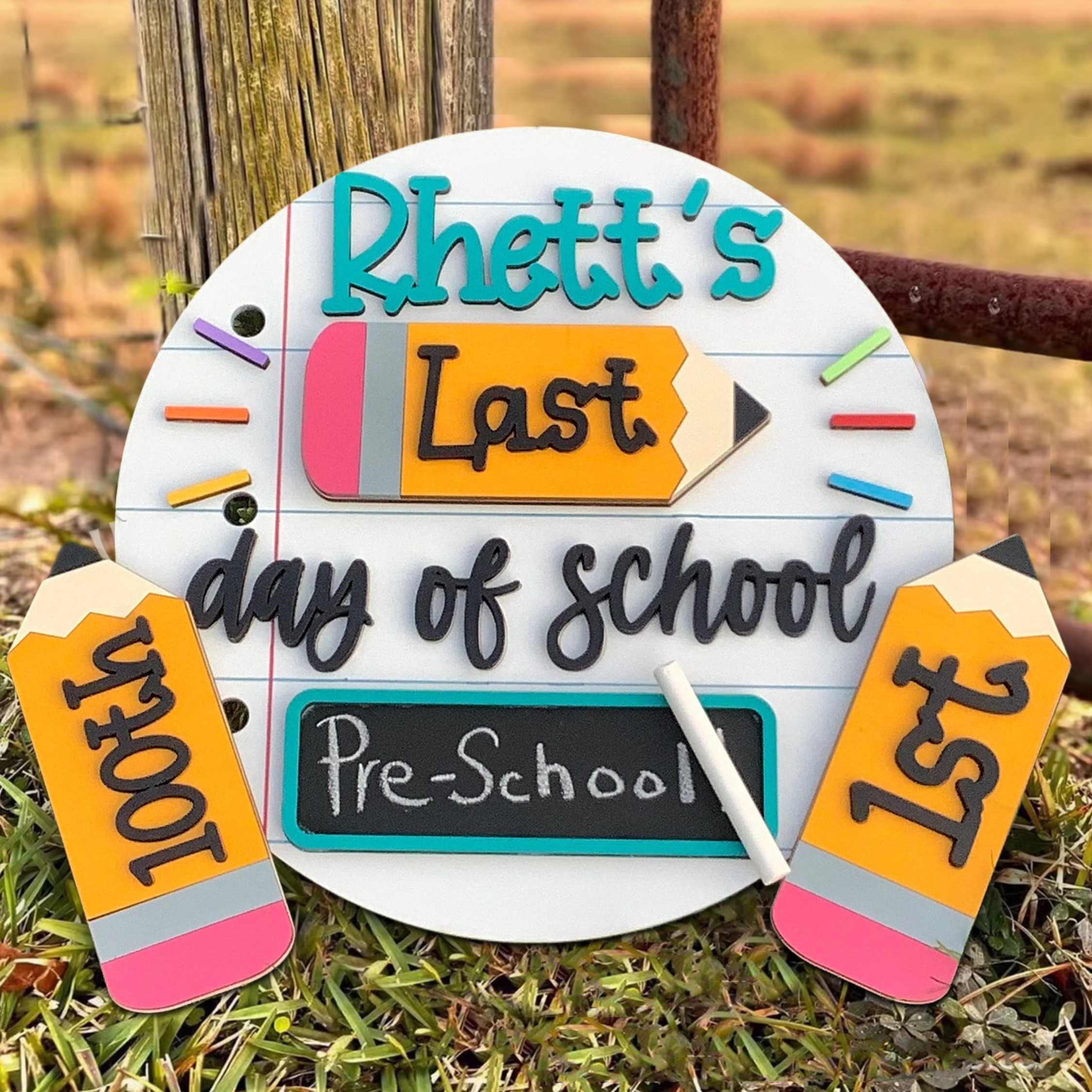 Personalized First/100th/Last Day of School Interchangeable Back to School Sign Prop For Kids Gift Ideas