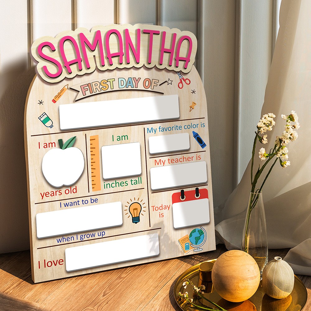 Personalized First/Last Day of School Interchangeable Back to School Sign Prop For Kids Gift Ideas