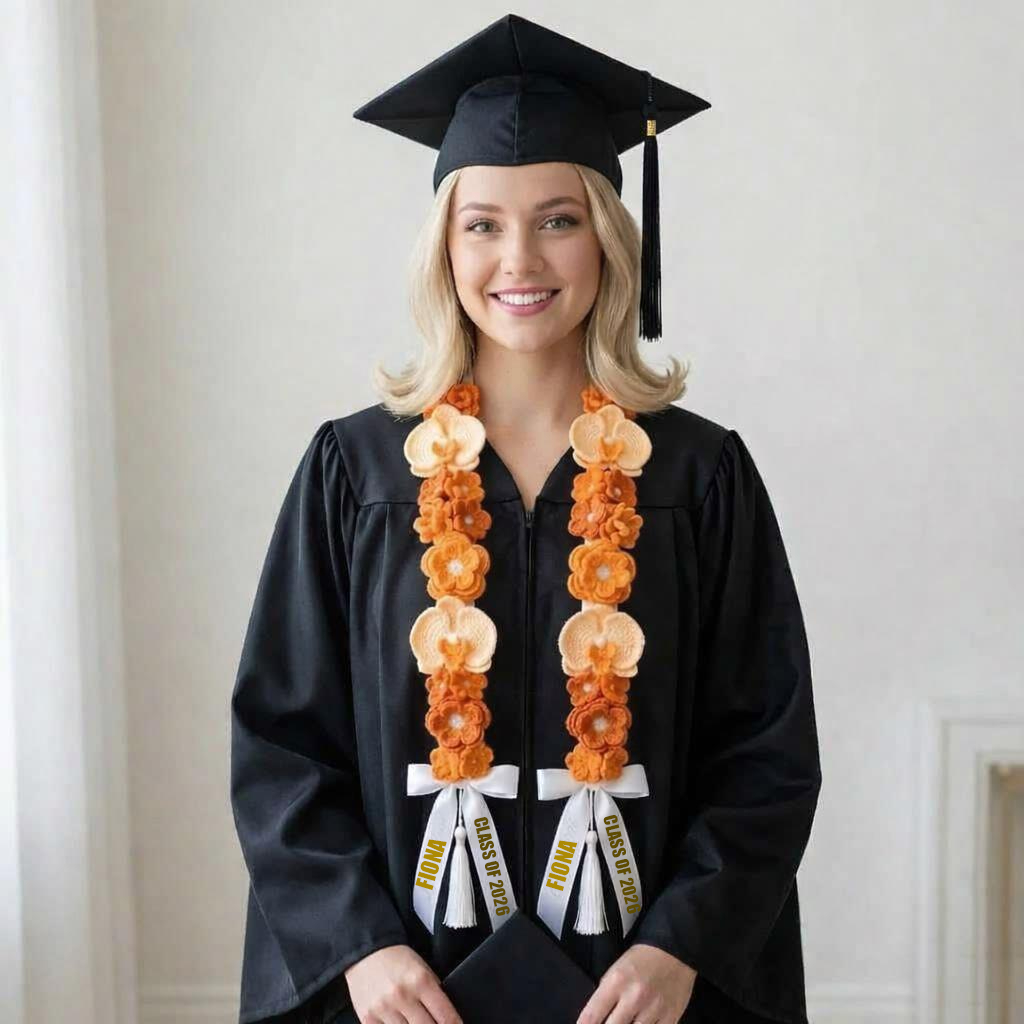 Handmade Pastel Floral Personalized 2026 Graduation Lei with Name