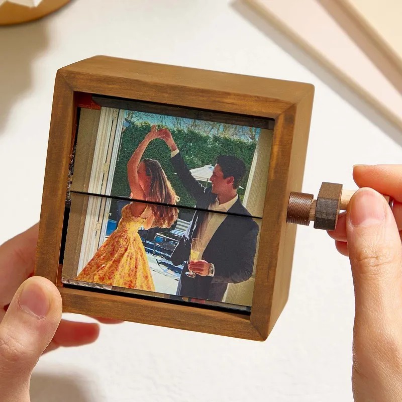Custom Photo Flipbook Frame with Light Christmas Gifts Valentine's Day Gifts