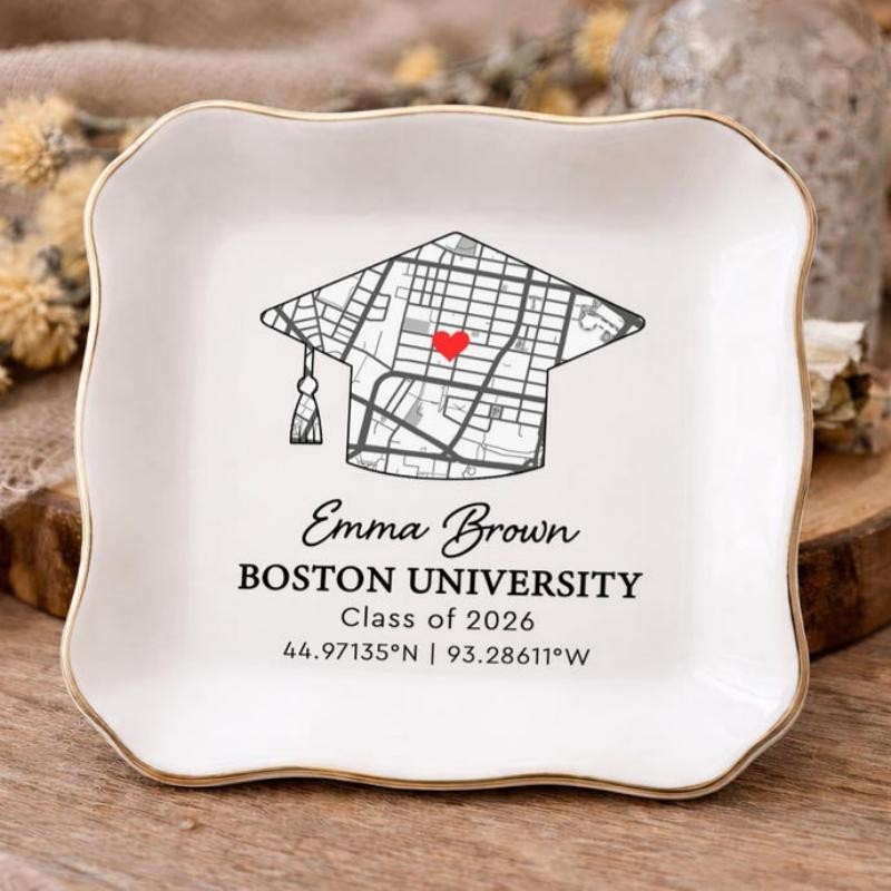 Personalized College Ring Dish Graduation Gift Alumni Gift