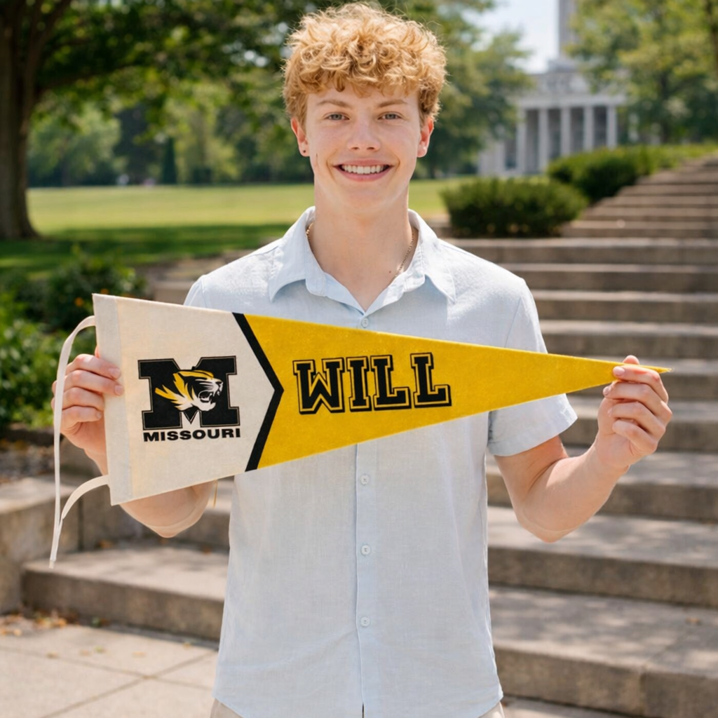 Custom Pennant Personalized Room Flag Graduation Gift Dorm Decor