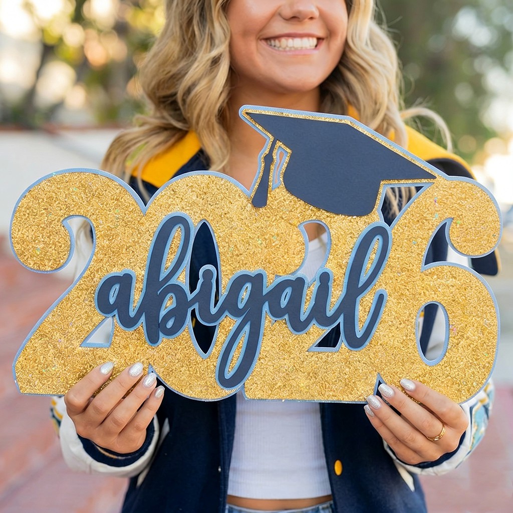 Custom Graduation Name Sign Her/Him Grad Party Decorations