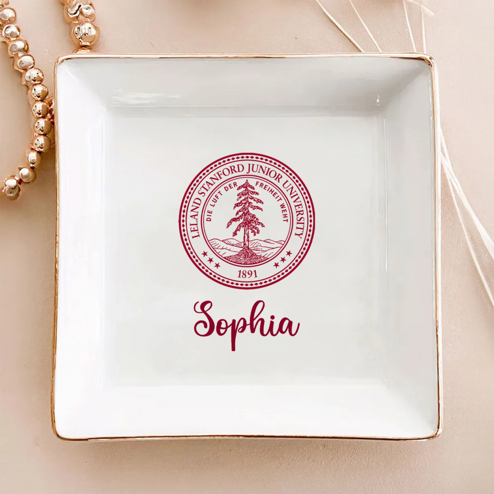 Personalized College Logo Ring Dish Graduation Gift Alumni Gift