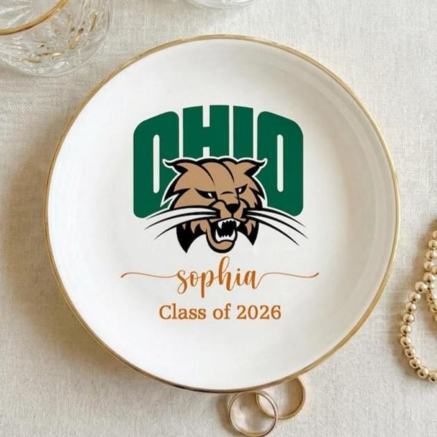 Personalized College Logo Ring Dish Graduation Gift Alumni Gift