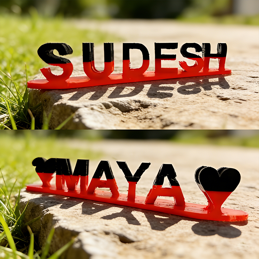 Heart Two-Color Two-Name Fantasy Love 3d Printing Sweet Gift