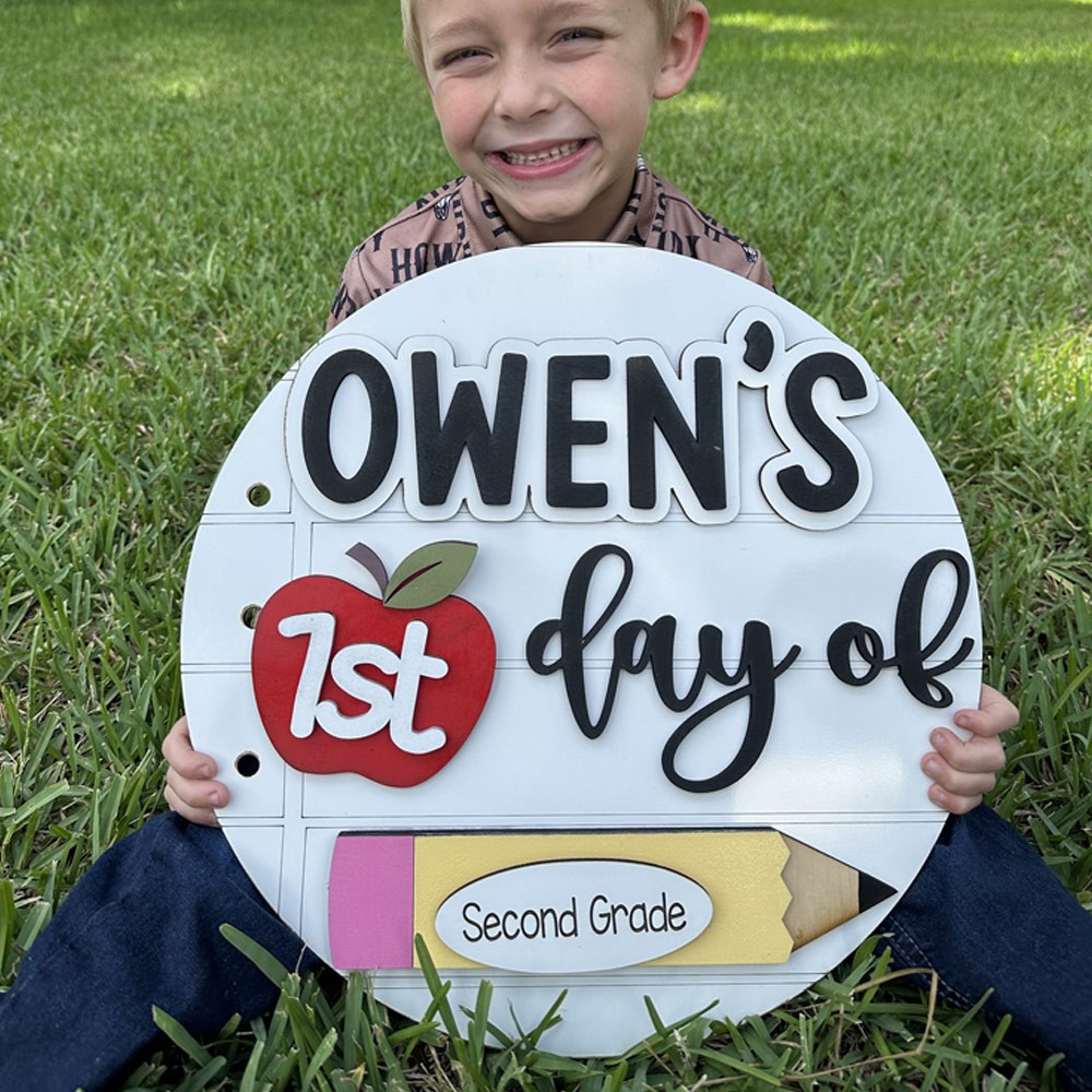 Personalized First/100th/Last Day of School Interchangeable Back to School Sign Prop For Kids Gift Ideas