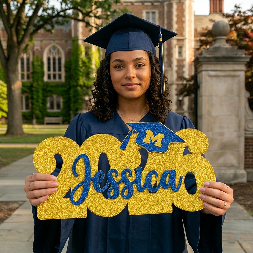 Custom Graduation Name Sign Her/Him Grad Party Decorations