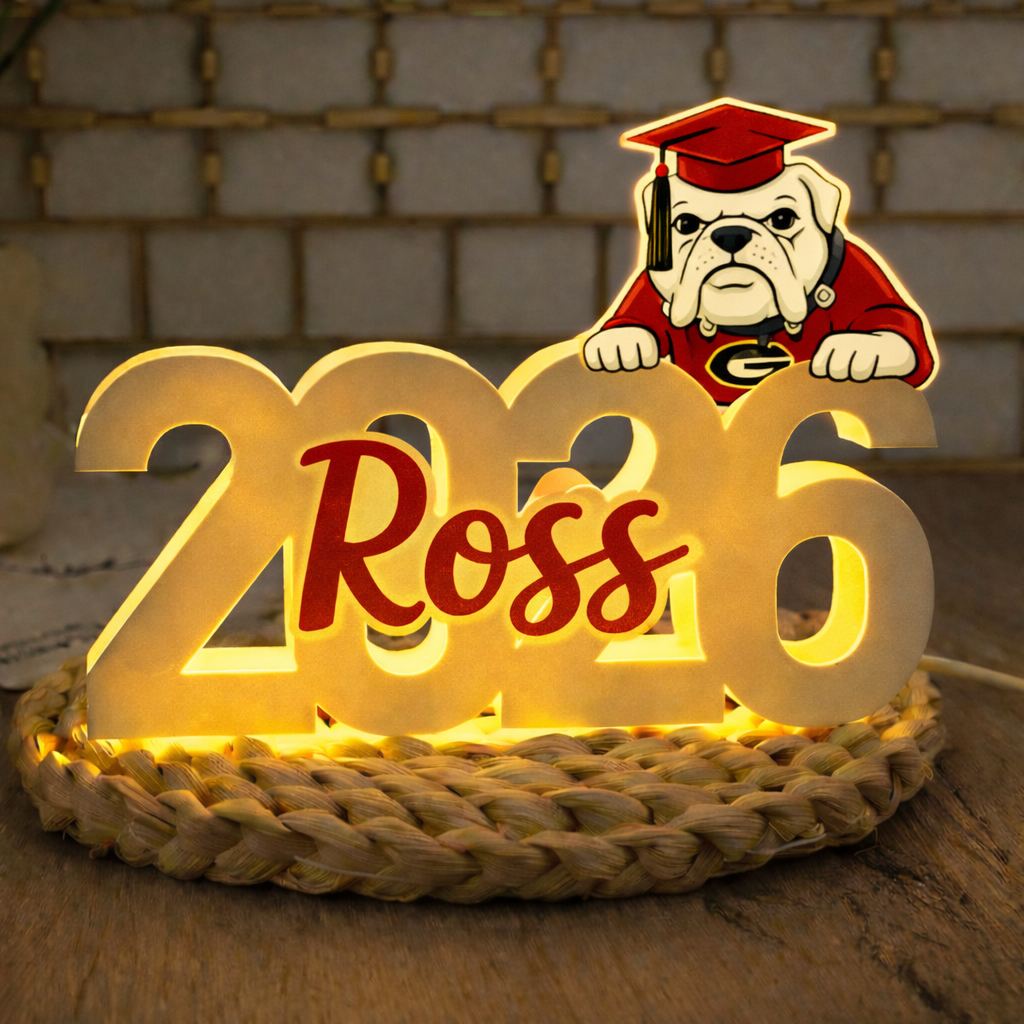 Personalized Graduation Light Box Custom Name LED Night Light Gift with School Mascot