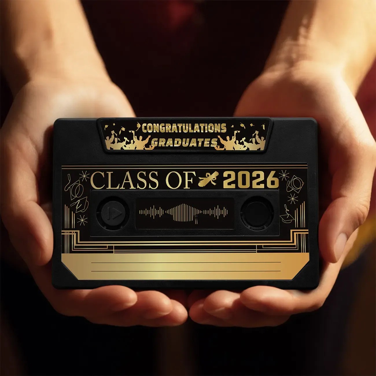 Custom Class of 2026 Voice Recordable Greeting Card for Graduation Party Favors & Guestbook