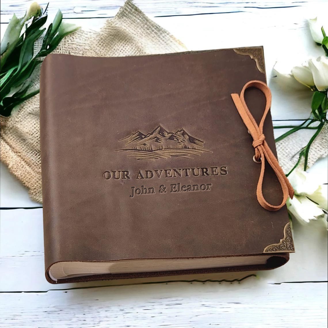 Personalized Genuine Leather Photo Album Our Adventure Book Valentine's Day Anniversary Gift
