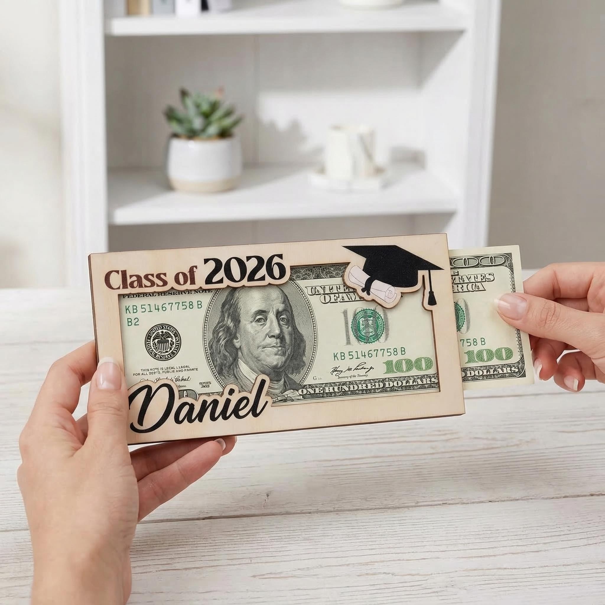 Custom Wooden Graduation Funny Money Holder Gift