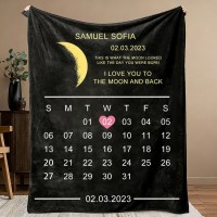 I Love You To The Moon And Back Custom Moon Phase Blanket