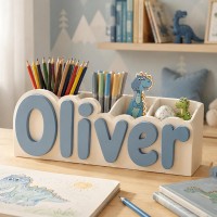 Personalized Name Desk Organizer, 3D Printed Pencil Holder, Kids Room Decor, Back to School Gift