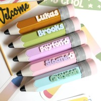 Personalized Pencil Shaped Pencil Case, Custom Name Pencil Holder,  Back to School Supplies, Kids Pencil Pouch