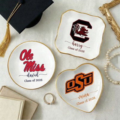 Personalized College Logo Ring Dish Graduation Gift Alumni Gift