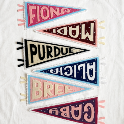 Personalized Name Pennant for College Decor,Dorm room Decor,Back to school Gifts for Daughter,Girls Room Wall Decor