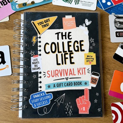 Custom College Life Survival Kit Gift Card Book,Meaningful Graduation & Back to School Gift, 20 pages