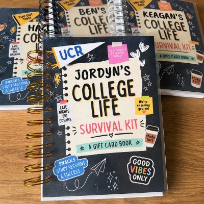 Custom College Life Survival Kit Gift Card Book,Meaningful Graduation & Back to School Gift, 20 pages