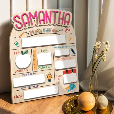 Personalized First/Last Day of School Interchangeable Back to School Sign Prop For Kids Gift Ideas