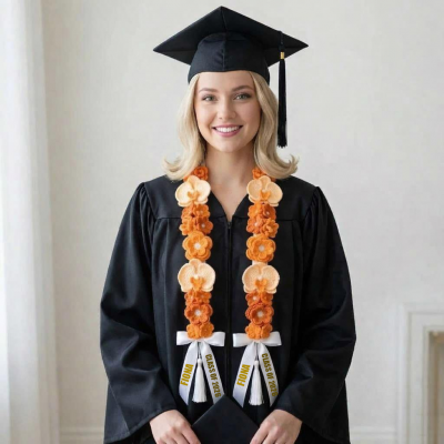 Handmade Pastel Floral Personalized 2026 Graduation Lei with Name