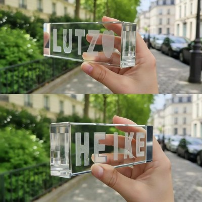 Personalized 3D Crystal Double Name Illusion Sign Couple Gift