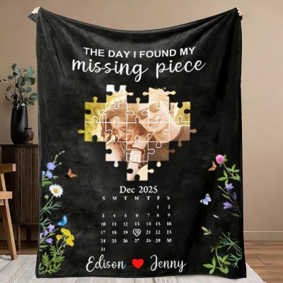 The Day I Found My Missing Piece Personalized Photo Blanket
