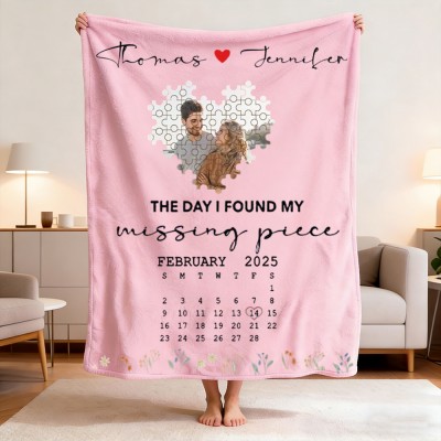 The Day I Found My Missing Piece Personalized Photo Blanket