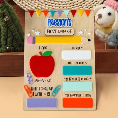 Personalized First/Last Day of School Interchangeable Back to School Sign Prop For Kids Gift Ideas