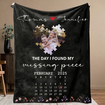 The Day I Found My Missing Piece Personalized Photo Blanket