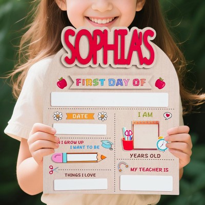 Personalized First/Last Day of School Interchangeable Back to School Sign Prop For Kids Gift Ideas