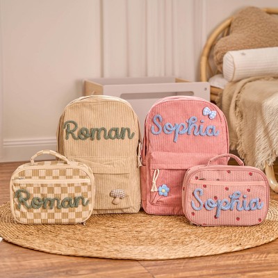 Personalized Kids Backpack And Lunch Bag Set Back to School Gift