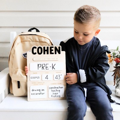 Personalized First/Last Day of School Interchangeable Back to School Sign Prop For Kids Gift Ideas