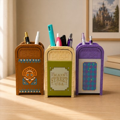 Park Inspired Mini Trash Can Pen Holder, Desk Organizer, Cute Pencil Holder, Office Desk Decor, Gift for Park Fans