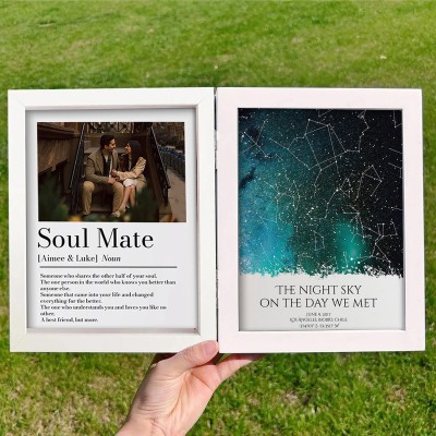 Custom Definition Frame with Star Map for Couples