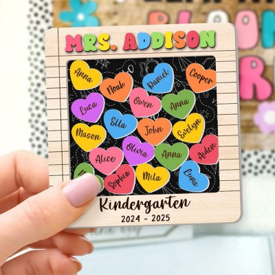 Personalized Note Shaker Magnet With Kids Name Teacher Appreciation Gift