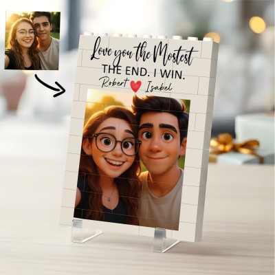 Personalized Cartoon Portrait Puzzle Blocks Gift For Valentine's Day