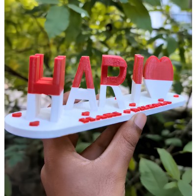 Heart Two-Color Two-Name Fantasy Love 3D Printing Sweet Gift