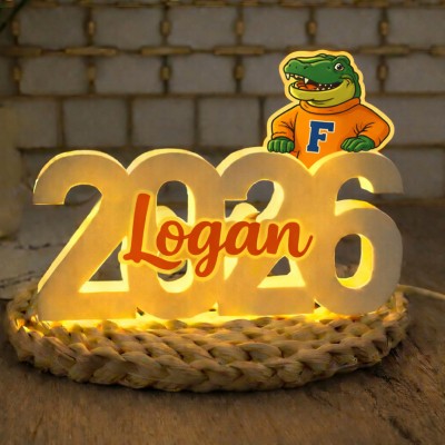 Personalized Graduation Light Box Custom Name LED Night Light Gift with School Mascot