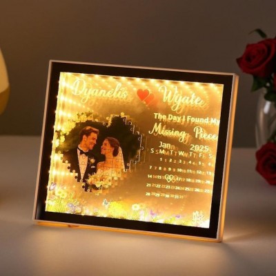 The Day I Found My Missing Piece Personalized LED Mirror Photo Frame
