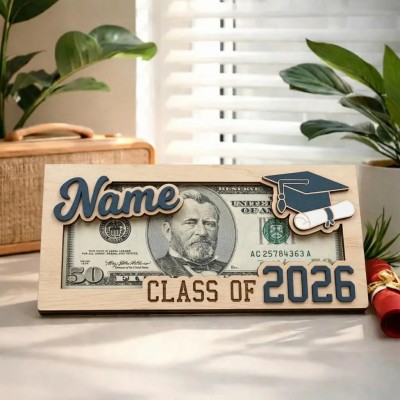 Custom Graduation Cash Holder, Class of 2026 Gift, Gift for Graduate Student