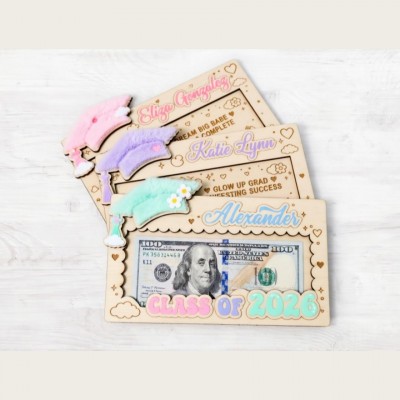 5 Styles Blind Box Personalized Graduation Money Holder, Custom Grad Name & Year Gift, Class of 2026
