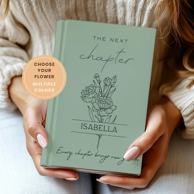 Custom Name Flower Graduate Keepsake Notebook Class of  2026 