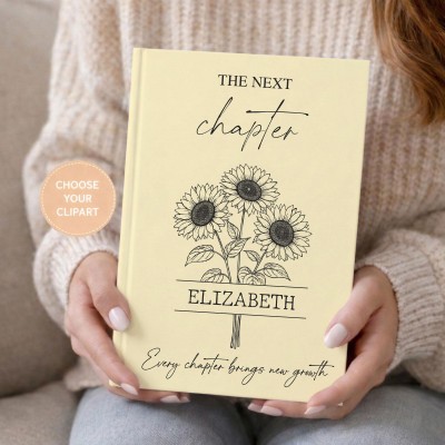 Custom Name Birth  Flower Graduate Keepsake Notebook Class of  2026 