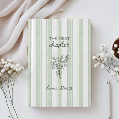 Custom Name Birth  Flower Graduate Keepsake Notebook Class of  2026 