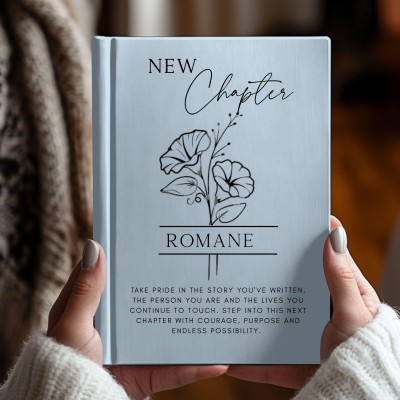 Custom Name Birth  Flower Graduate Keepsake Notebook Class of  2026 