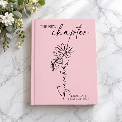 Custom Name Birth Month Flower Graduate Keepsake Notebook Class of  2026 