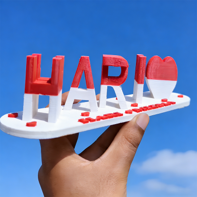 Heart Two-Color Two-Name Fantasy Love 3D Printing Sweet Gift